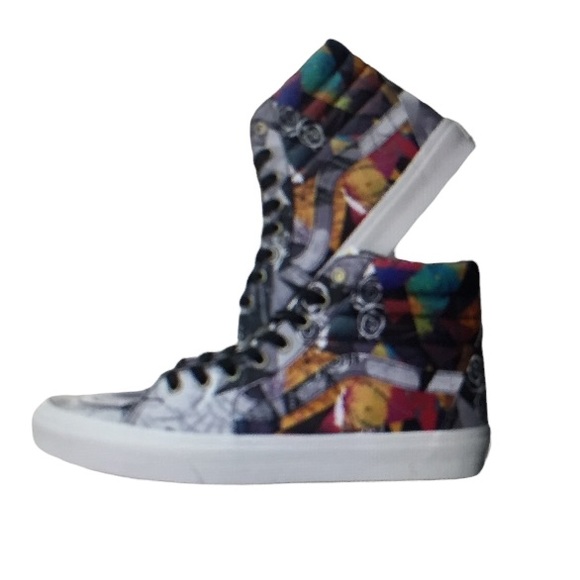 Van Off the Wall Abstract Sk8HI Multi Colour Unisex Sneakers Size 8.5 - Picture 2 of 11